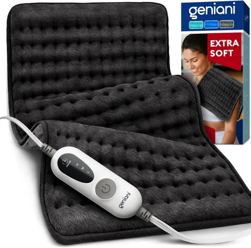 Miniatura 12 de Geniani - Almohadilla térmica eléctrica para alivio del dolor de espalda y calambres, apagado automático, almohadilla térmica suave para terapia