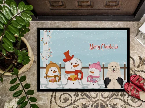 Miniatura 3 de Caroline's Treasures BB2427MAT - Felpudo con texto en inglés de Carolers Old English Sheepdog de 18 x 27 pulgadas, tapete para puerta delantera