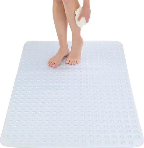 Miniatura 20 de ENKOSI Tapete de ducha extra grande antideslizante – 47 x 32 pulgadas – Tapete de ducha de baño XL – Tapetes de ducha grandes para suelos de ducha