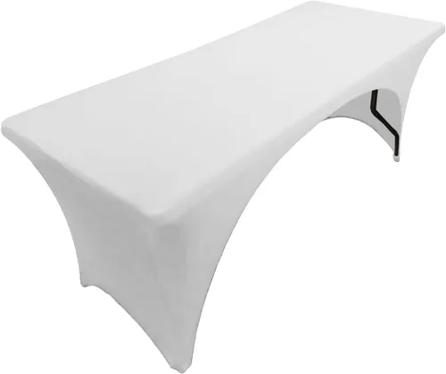 Miniatura 15 de Mantel de elastano color burdeos de 6 pies para mesa plegable rectangular ajustable