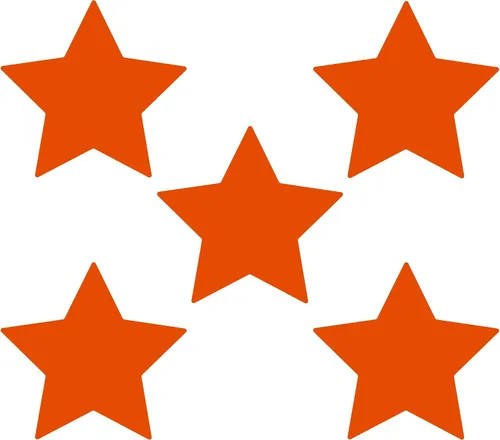 Miniatura 37 de LiteMark Durable Stars, calcomanía roja brillante de 5.5 pulgadas, uso en hormigón liso, azulejos, vidrio, paquete de 8 estrellas Rojo
