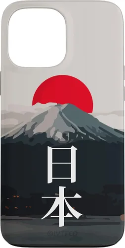Funda para iPhone 13 Pro Max Mt Fuji (Fujisan), Rising Sun y Kanji japonés