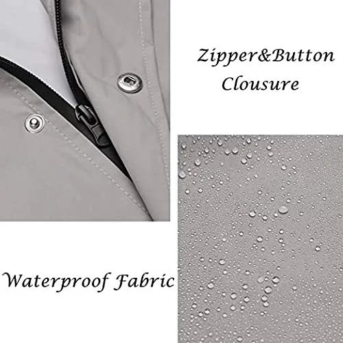 Miniatura 4 de COOFANDY Chaqueta impermeable para hombre con capucha, impermeable, ligera, activa, larga