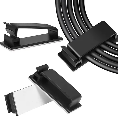 Miniatura 8 de Soporte de clips adhesivos para cables, clips de luz para exteriores, clips de alambre de cable blanco, cable de nailon resistente, abrazadera