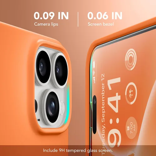 Miniatura 667 de GONEZ Funda de silicona para iPhone 15 Pro Max, compatible con Magsafe, protector de cámara + protector de pantalla, forro de microfibra suave