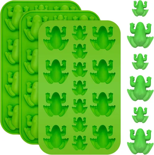 Miniatura 8 de Tessco for you 2 moldes de silicona para chocolate y rana, moldes divertidos para caramelos, bandeja de hielo de gelatina de Pascua, molde de goma