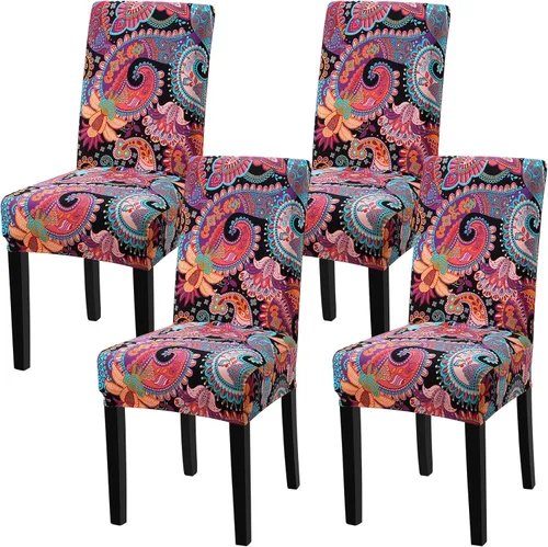Miniatura 21 de Fundas para silla de comedor Yisun, fundas elásticas para silla de comedor, funda protectora para silla de comedor, mezcla de poliéster, Beige
