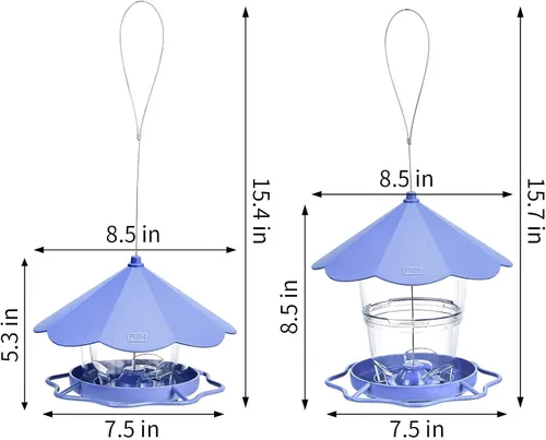 Miniatura 3 de Hanizi - Comedero para pájaros silvestres, comedero para pájaros colgante a prueba de ardillas, comederos para pájaros al aire libre con semilla