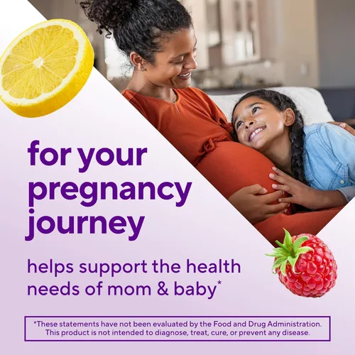 Miniatura 3 de vitafusion PreNatal Gummy Vitamins, sabor a limonada de frambuesa, suplemento vitamínico prenatal para mujeres con folato y DHA, suministro para 45