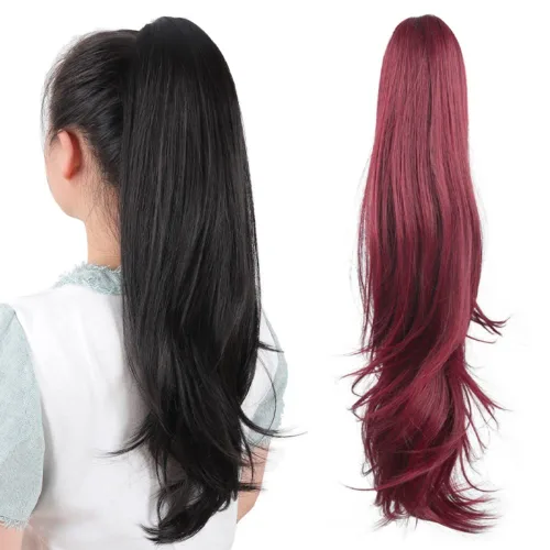 Miniatura 279 de Extensiones de cola de caballo de cabello rubio, extensiones de cola de caballo para mujer, pinza de extensiones de cabello rizado de 12 pulgadas