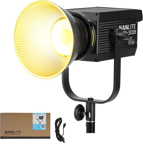 Nanlite FS-300B Foco LED Bicolor de 300W - 2700K-6500K CRI Ajustable 96, Control por App, Luz de Video LED Montura Bowens para