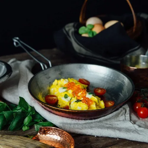 Miniatura 5 de Sertodo Copper Sartén 10 pulgadas de diámetro Sistema patentado de mango de acero inoxidable Forro de estaño naturalmente antiadherente