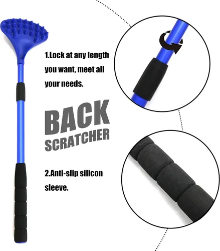 Miniatura 5 de EASACE Paquete de 2 rascadores de espalda para mujeres y hombres extensibles con fuerte cabeza de masaje ABS, rascador de cuerpo de 21 pulgadas
