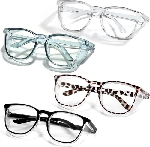 Miniatura 20 de Elegantes gafas de seguridad para mujeres y niñas, gafas anti-vaho, gafas protectoras, gafas transparentes Azul + rosa