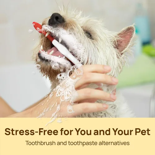 Miniatura 6 de HICC Pet Toallitas de limpieza de dientes para perros y gatos, elimina el mal aliento eliminando la placa y la acumulación de sarro, cepillo