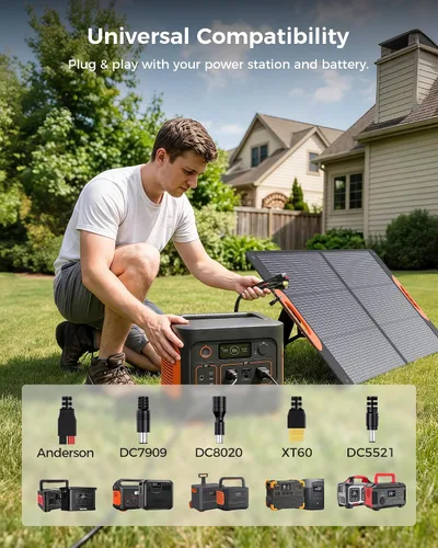 Miniatura 5 de ZOUPW Panel solar portátil de 110 vatios tipo N 16BB para central eléctrica, panel solar plegable mono para Jackery 300/500/Ecoflow/Anker