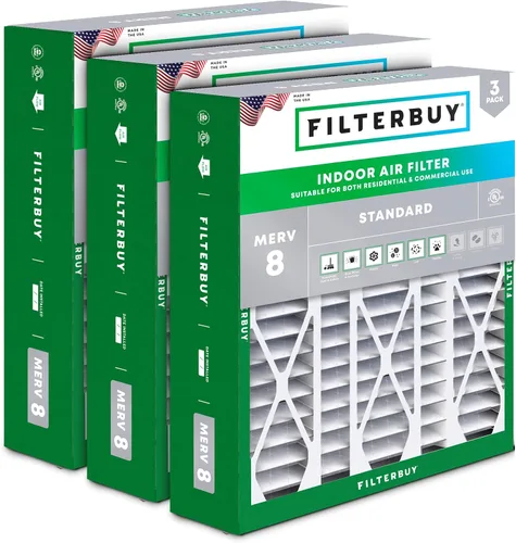 Miniatura 25 de Filterbuy Filtro de aire MERV 8 Essential Dust & Allergy Defense de 10 x 17 x 2 (paquete de 3), filtros exteriores plisados electrostáticos
