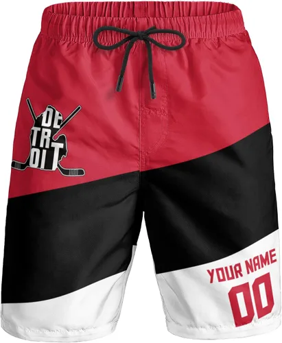Miniatura 13 de Custom Hockey Men's Shorts Gifts for Men Casual City Youth Fans Sport Beach Shorts Add Name & Number Quick Dry