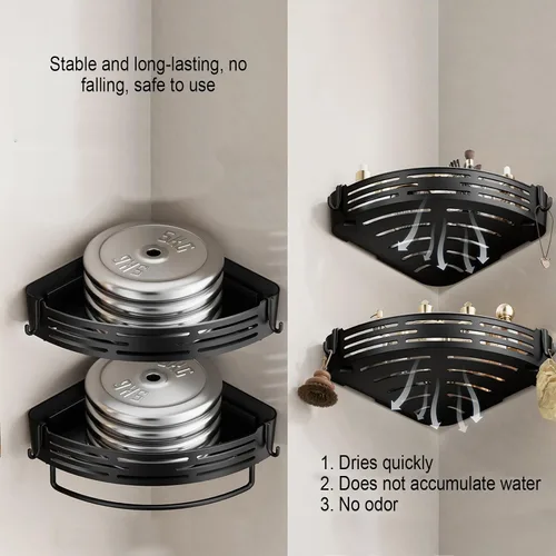Miniatura 5 de Paquete de 3, 11.42 x 8.27 x 2.09 pulgadas, organizador de cocina triangular para ducha, organizador de baño, organizador de baño, impermeable
