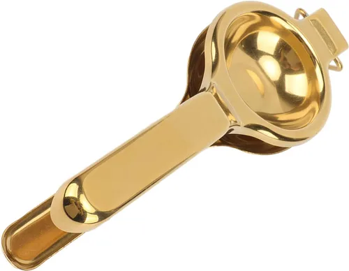 Miniatura 3 de Exprimidor de limón de acero inoxidable, exprimidor ergonómico de mano con mango ultralargo y elevación para la cocina (dorado)
