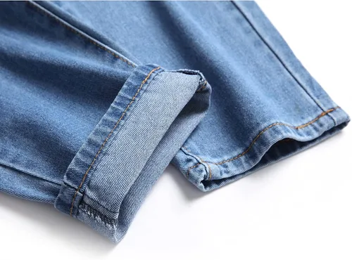 Miniatura 9 de ZEESEN Jeans rasgados para hombre, ajustados, ajuste regular, pierna cónica, desgastados, pantalones de mezclilla para hombre con agujero