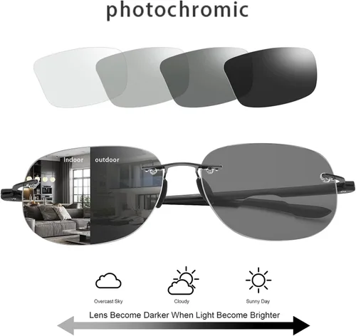 Miniatura 2 de YIMI Lentes de lectura bifocales fotocromáticos para hombres y mujeres, lectores de sol UV, para computadora, anti luz azul, lejos y cerca de doble
