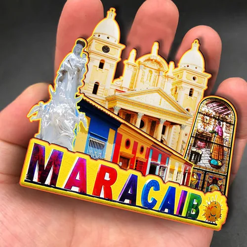 Miniatura 4 de Maracaibo Venezuela - Imán de madera 3D para nevera, recuerdos coleccionables, decoración hecha a mano, artesanías, 2