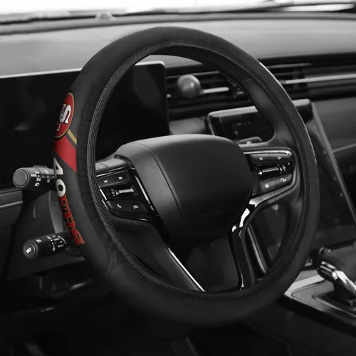 Funda Deportiva de Cuero para Volante Accesorios de Automóvil, Tamaño Universal se Ajusta a Volantes de 14-15 Pulgadas de Todos los Vehículos