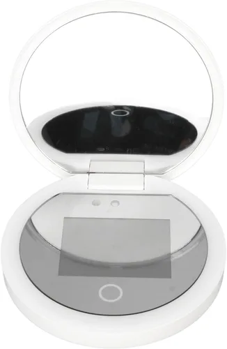Miniatura 8 de Espejo compacto de viaje con cámara, espejo portátil de aumento 2X con luces para verificar protector solar, espejo de maquillaje LED, espejo