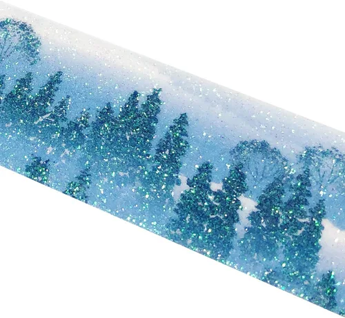 Miniatura 3 de allydrew Cinta adhesiva Washi con purpurina, 1.181 in x 3 M, bosque de pinos