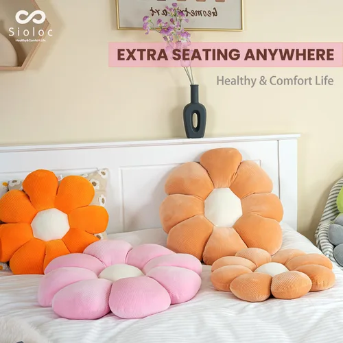 Miniatura 3 de sioloc Almohada de Flor, Almohada Decorativa con Forma de Flor Cojín de Trasero Cojín de Suelo, Cojín de Asiento, Decoración Bonita de Habitación
