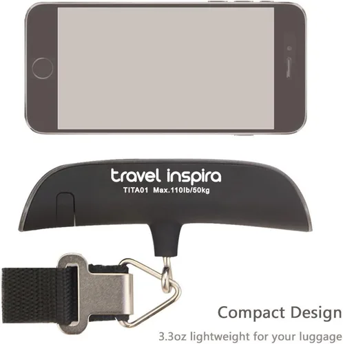 Miniatura 5 de travel inspira Báscula de equipaje, báscula digital portátil de equipaje para viajes, báscula de peso de maleta con pintura de goma, sensor