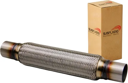 Miniatura 18 de Tubo Flexible de Escape SUISFLXGRO Tipo Universal 100% Acero Inoxidable Para Vehículos Pesados y Coches (1 Pieza, 1.75X6X10)