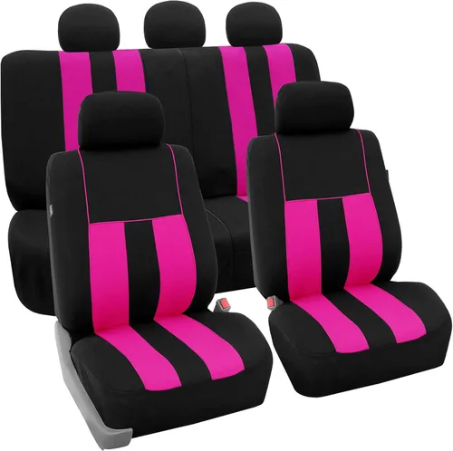 Miniatura 34 de FH Group - Juego completo de fundas para asientos de auto con rayas llamativas, ajuste universal para asientos delanteros de respaldo bajo, Verde