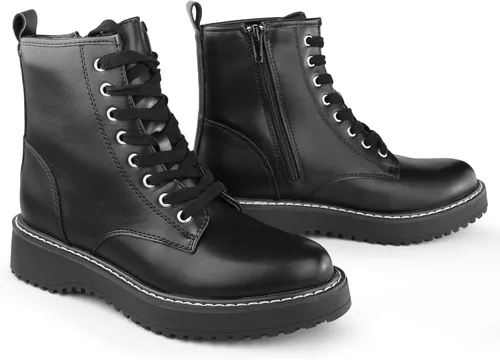 Miniatura 4 de Hawkwell Botas de combate con cremallera lateral y cordones para mujer