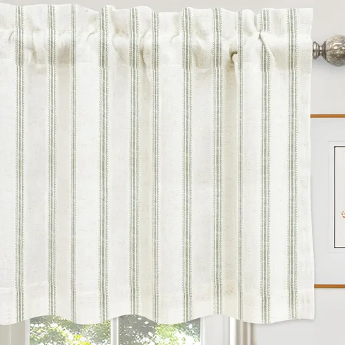 Miniatura 22 de DriftAway Briony - Cortina opaca con amarre para cocina, ajustable, diseño de globos, líneas texturizadas, estampadas, persianas romanas