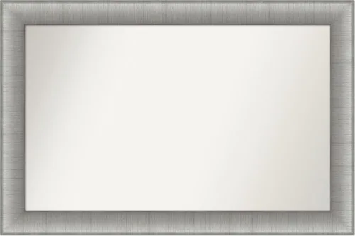 Miniatura 306 de Amanti Art Espejo de baño plateado para sobre fregadero, 28 x 47 pulgadas, espejo rectangular de plata imperial, marco de madera tradicional de gran