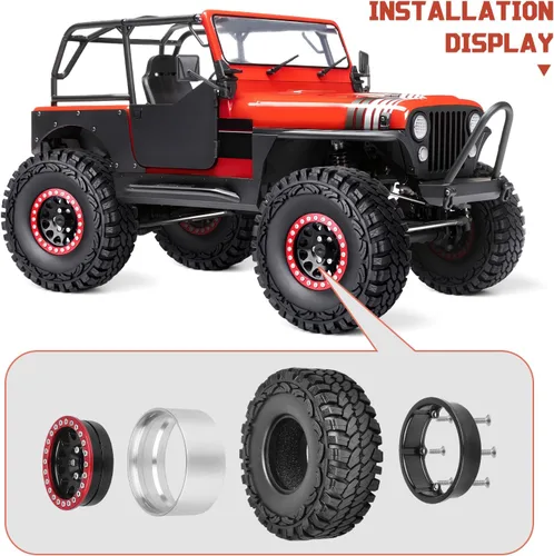 Miniatura 3 de Neumáticos de 1.9 pulgadas de altura de 4.4 pulgadas/4.409 in, goma suave, gran agarre en rocas, suciedad de barro para Traxxas TRX4 Axial SCX10 II
