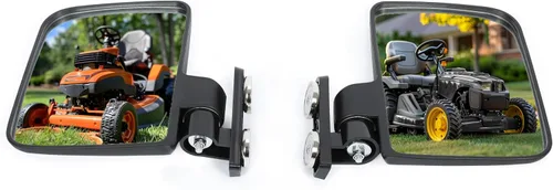 KUAFU Espejos magnéticos universales para tractor, compatibles con Kubota John Deere, cortacésped de giro cero, espejos laterales traseros negros, 2