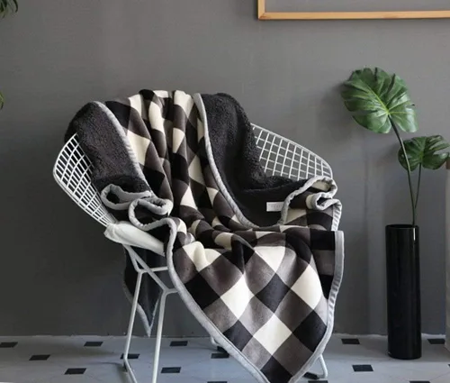 Miniatura 8 de UKELER - Manta de lana de búfalo a cuadros para sofá de 60 x 50 pulgadas - Ultra suave, afelpada, de franela, forro polar, sherpa, para niños