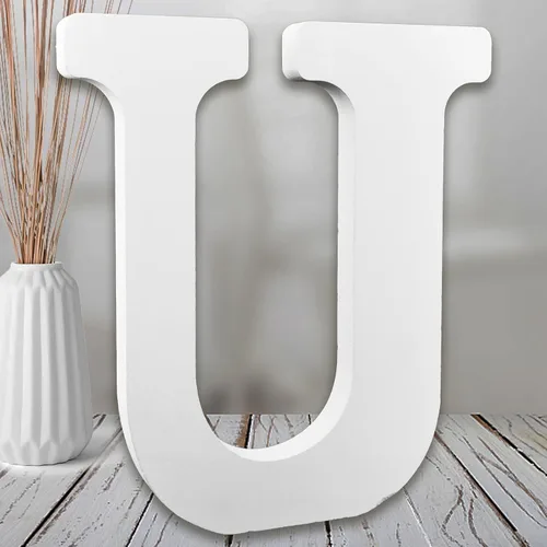 Miniatura 20 de AOCEAN MAGA Letras de madera blanca de 8 pulgadas, letras de madera sin terminar para pared, letras decorativas de pie en rodajas, decoración