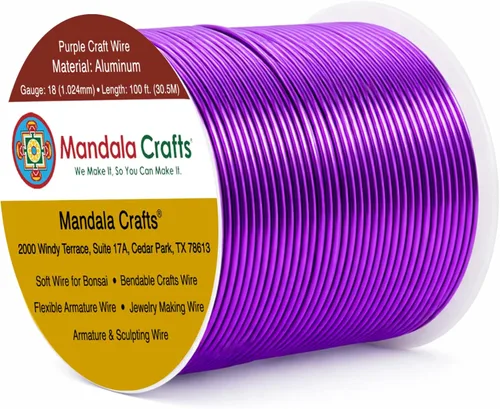 Miniatura 223 de Mandala Crafts - Alambre de aluminio anodizado de 8 calibre para hacer joyas - 9.75 m de alambre flexible negro colorido - Flexible para bonsái