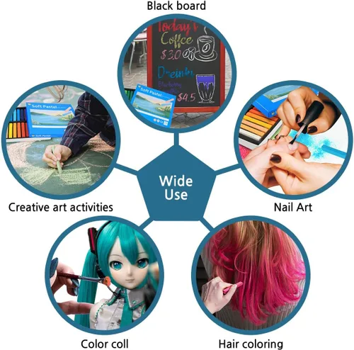 Miniatura 3 de HA SHI Pasteles de tiza suave, 24 colores surtidos, suministros de arte suave para artistas, medios de dibujo profesionales, pastel para usuarios