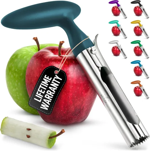 Miniatura 11 de Zulay Kitchen Herramienta Premium para Descorazonar Manzanas - Hojas Ultra Afiladas, de Acero Inoxidable, Serradas para Descorazonas Fáciles - Fácil