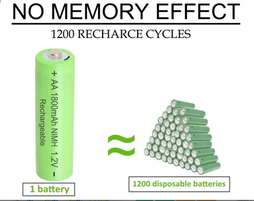 Miniatura 2 de 12 baterías recargables Ni-MH 1.2V AA 1800mAh doble A, precargadas para ratones inalámbricos, reloj despertador, luces solares de jardinería al aire
