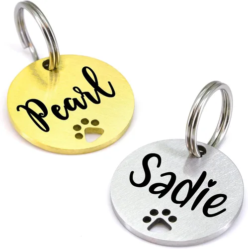 Miniatura 14 de Ultra Joys Placas de Identificación para Perros Personalizadas para Mascotas - Placa de ID Personalizada con Pata Hueca - Placa Grabada para Perros
