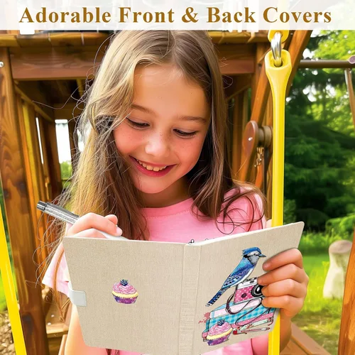 Miniatura 2 de Diario Blue Jay para niñas, regalo para adolescentes, niños, diario con bolígrafo y cierre magnético, 192 páginas para escribir, cuaderno forrado