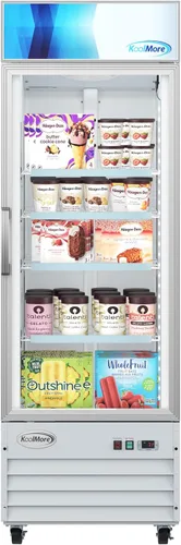 Miniatura 15 de KoolMore 66 cm. Refrigerador vertical comercial para exhibición con una puerta de vidrio blanco - 9 pies cúbicos (MDF-1GD-9C-WH)