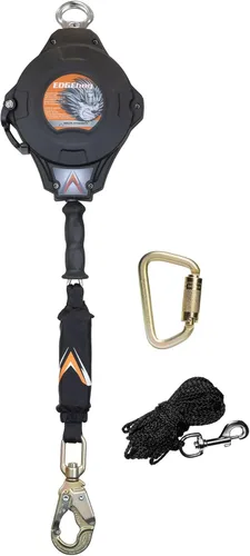 Miniatura 11 de Malta Dynamics Edgehog Lifeline - Cable Yoyo de protección contra caídas de borde delantero de 30 pies, cordón retráctil clase 2 con freno de acción