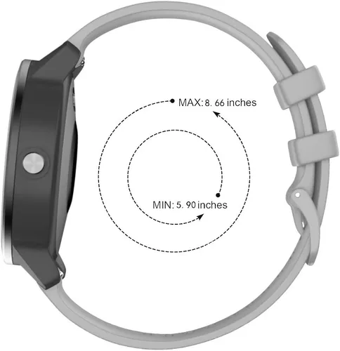 Miniatura 6 de ISABAKE Correa de reloj de 0.787 in para Garmin Vivoactive 3/Forerunner 165/55/245/645 Gris